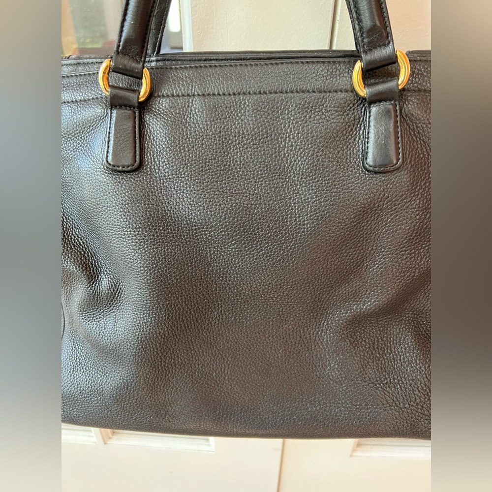 SOLDSOLDSOLDAuthentic Pre owned Gucci 1973 Black Pebbled Leather Top Handle Bag - Picture 11 of 17
